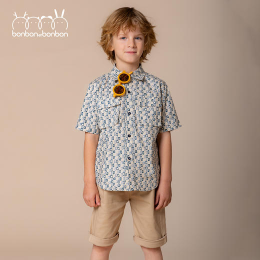 蓝色格子衬衫 商品图0