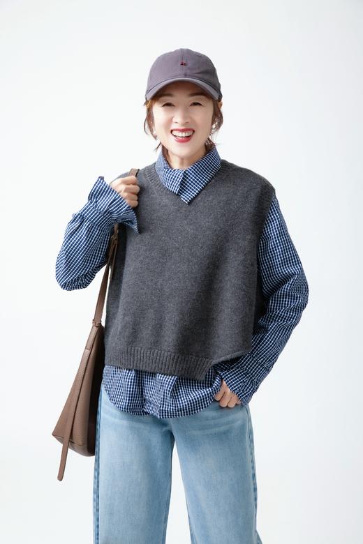 设计感叠穿针织背心 商品图0