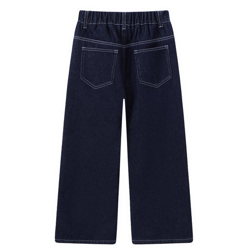 【MQD】童装女大童冬新款儿童甜美可爱加绒加厚保暖直筒长裤牛仔裤 商品图2