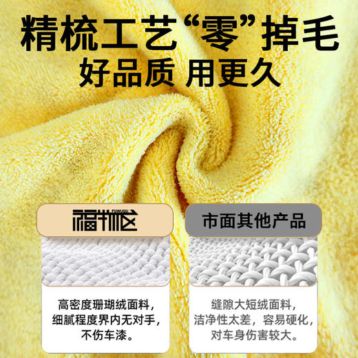 福物区 双面加厚吸水擦车毛巾 30*40cm 随机色单条装 商品图3