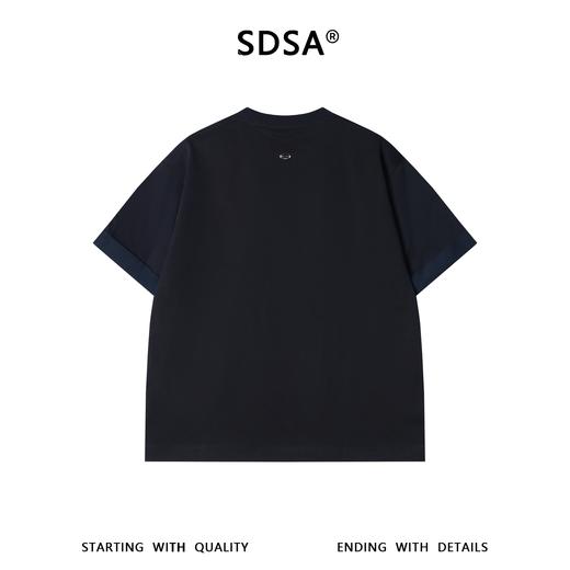 SDSA男装2026新款复古基础款上衣重磅撞色设计宽松短袖休闲T恤 商品图4