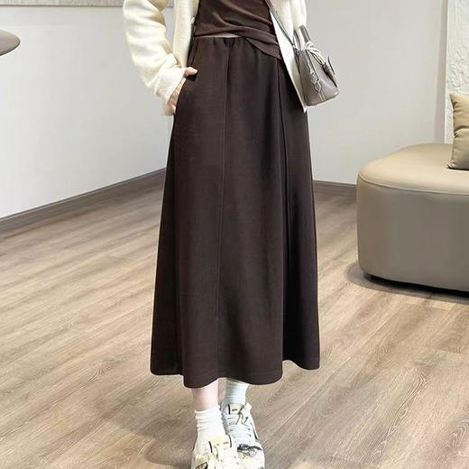 戴维媞 六片裁剪醋酸羊毛裙 遮肉显瘦 加绒款/不加绒款 商品图5