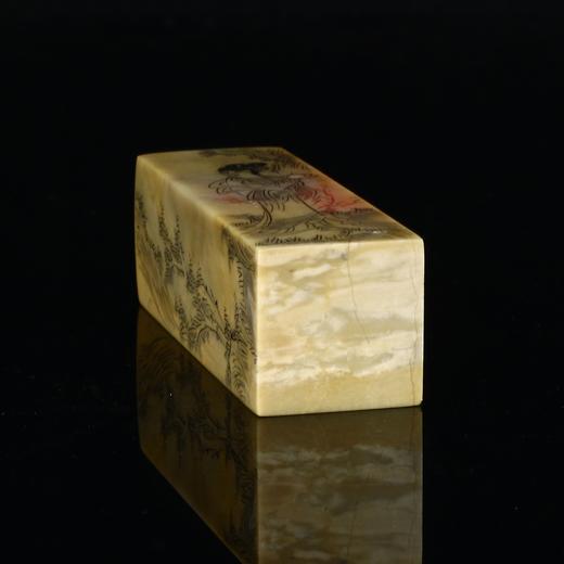 孤品17880昌化冻石线刻美女山水画方章书画闲章/藏书章2.6*2.6*8.3cm 商品图3
