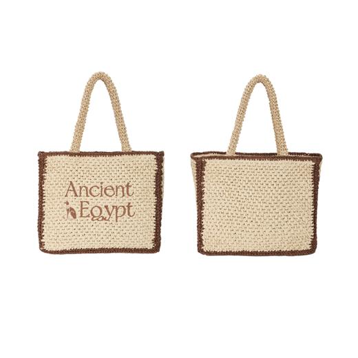 大英博物馆 安德森猫系列刺绣大容量草编包手拎包 商品图5