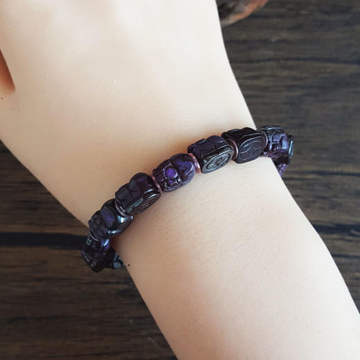 【天然正品】天然约7*10MM貔貅造型舒俱来（招财、吉祥）手串17CM（弹力绳）230126NJM33 商品图7