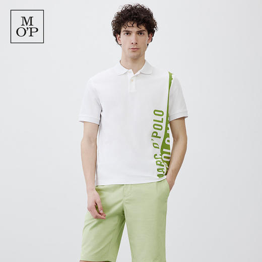 Marc O'Polo/MOP 夏季新款高级翻领华夫格印花休闲短袖POLO衫男士 商品图0