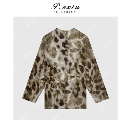 03-2潘依绣丁丁宠粉晕染花色网纱薄款堆堆领长袖衬衫 W-62827 商品图2