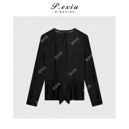 03-2潘依绣丁丁宠粉气质雪纺珍珠纹上衣Q16350 商品图1