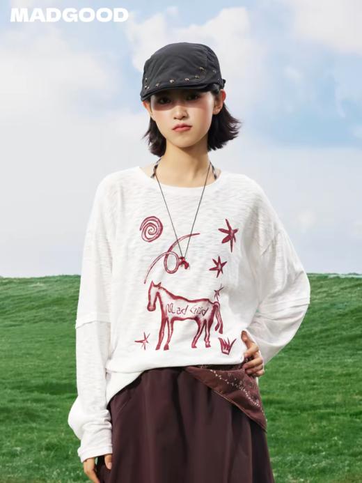 马得工地/MDGDTX211452/雪花棉假两件马元素T恤 商品图0