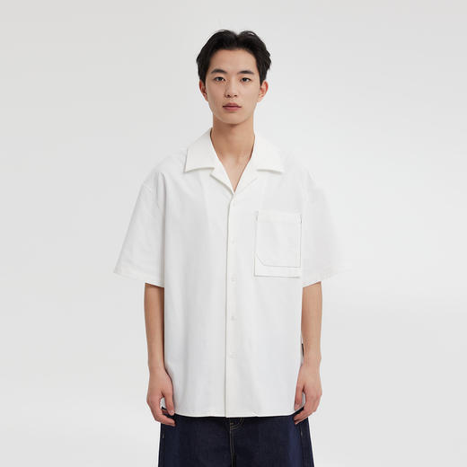 MODE COMMUTER | MC春季混纺防泼水古巴领短袖衬衫MCF123042A 商品图3