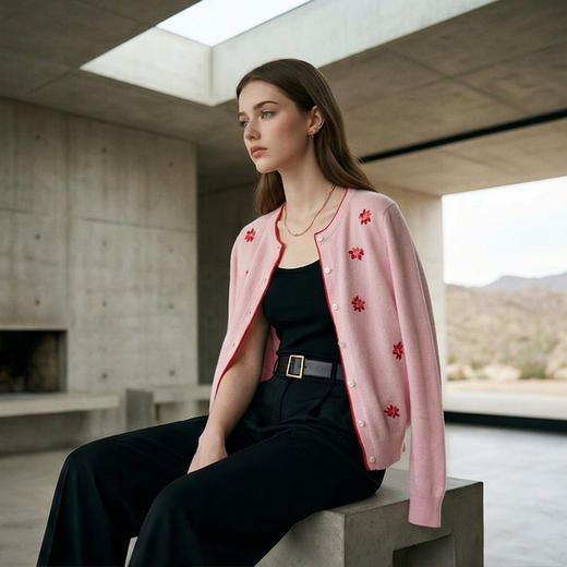 PALUOPO/PL圆领女开衫ET23062R/约重237g帕罗 商品图2