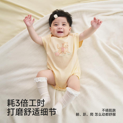 英氏婴儿哈衣新生衣服宝宝连体衣夏季纯棉短袖包屁衣春季 商品图3