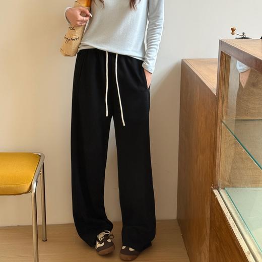 老米优品🎈软糯松弛，超显比例！《 微宽松高弹松紧腰小直筒裤》 细条肌理蓬松感，黄金裤长 长度显高不压个  藏肉显瘦百搭！ 商品图7