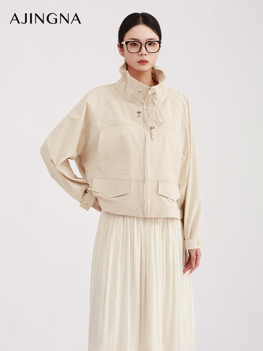 【商场同款】阿菁娜春季新款高弹四面弹外套立领抽绳防风保暖可户外可休闲一衣解锁多风格A31C107029 商品图1