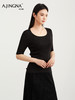 【法式打底】阿菁娜春季新款五分袖针织衫法式亮闪打底螺纹针织垂坠有型F31C301006 商品缩略图4