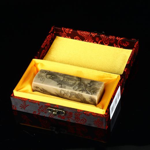 孤品17879昌化冻石线刻山水画方章书画闲章/藏书章2.6*2.6*8.5cm 商品图4