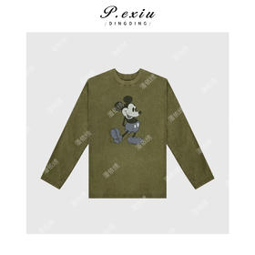 03-2潘依绣丁丁宠粉美式校园风圆领卡通图案上衣 Q5632