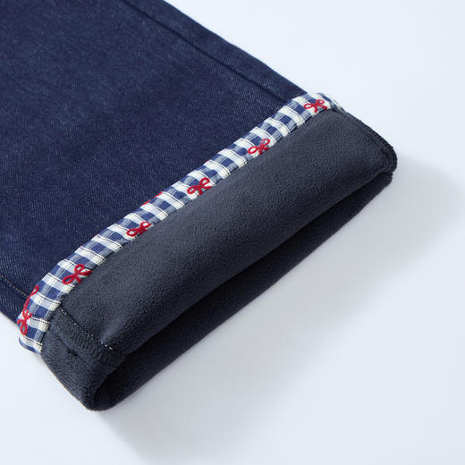 【MQD】童装女大童弯刀加绒牛仔裤冬季新款儿童奥粒绒百搭加厚裤子 商品图3