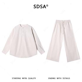 SDSA男装2026新款高贵轻奢松弛感透气通勤休闲两件套衬衣+阔腿裤
