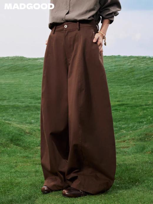 马得工地/MDGDKZ211725/分割拼接纱卡香蕉裤 商品图2