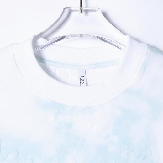 T4170SDSA夏季高级感新款男士渐变压花设计短袖T恤时尚圆领休闲上衣 商品图4