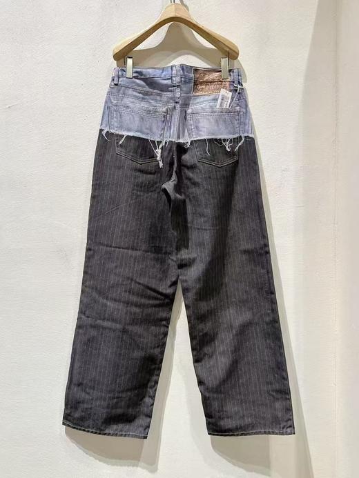 女款拼色牛仔裤长裤he001 商品图1