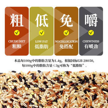 硃碌科 七色糙米5斤罐装 红米黑米燕麦米青稞米荞麦粗粮低脂健身餐原料 /粮油调味 /杂粮 /谷米类 商品图7