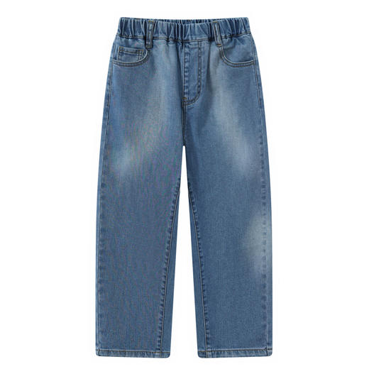 【秒3】【MQD】童装男大童26春季新款儿童学院风街潮时尚百搭直筒水洗牛仔裤 商品图1