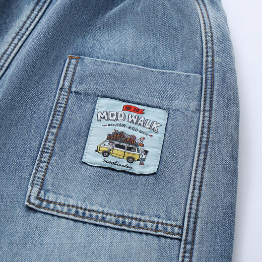 【MQD】童装男大童冬季新款儿童学院风百搭休闲奥利绒空气牛仔裤 商品图3