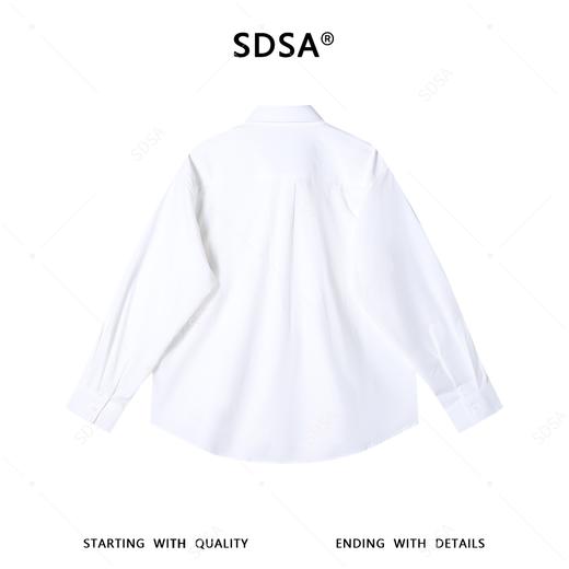 SDSA男装2026新款高贵轻奢纯色不规则口袋衬衫宽松百搭长袖衬衣 商品图4