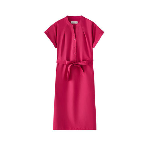 半开襟立领短袖连衣裙 商品图4