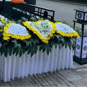 仿真花艺＋不锈钢架子＋围布围观花祭台花灵堂布置全套花仿真花殡仪瞻仰花