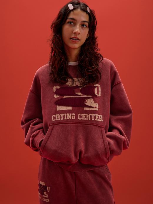 CryingCenter联名bofc 奥粒绒洗水做旧复古字母连帽卫衣 商品图5