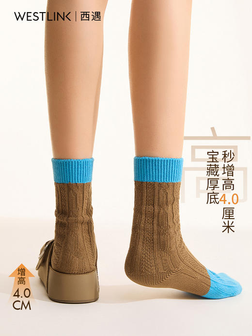 西遇厚底勃肯鞋女新款秋季百搭圆头一脚蹬懒人鞋外穿增高半拖K2057173 商品图4