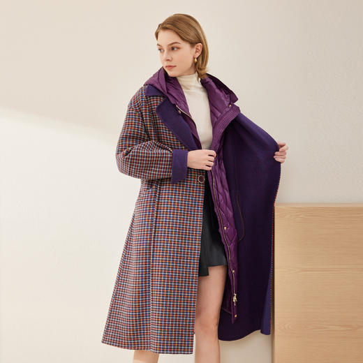 PH94A斯尔丽瑟俪冬季新款翻领收腰女士中长款毛呢大衣 商品图5