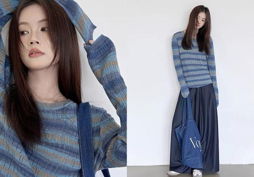 老米优品🎈春季上新！《10%绵羊毛🌈渐变彩虹色微镂空针织衫》 把彩虹穿在身上  多巴胺渐变色调   10%羊毛精纺针织 商品图9