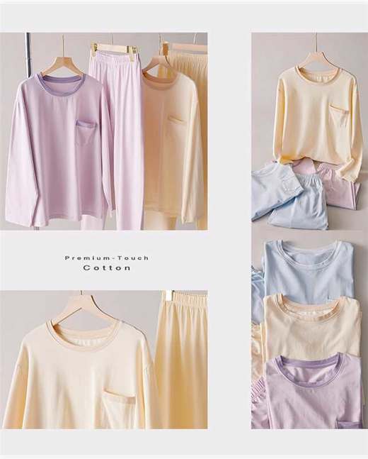 【多妈团购 无印家居风拼色家居服9841】超柔软，穿上都舍不得脱~93.9%棉，吸湿透气，细腻清爽，宽松剪裁，身材包容性绝了-连横 商品图12