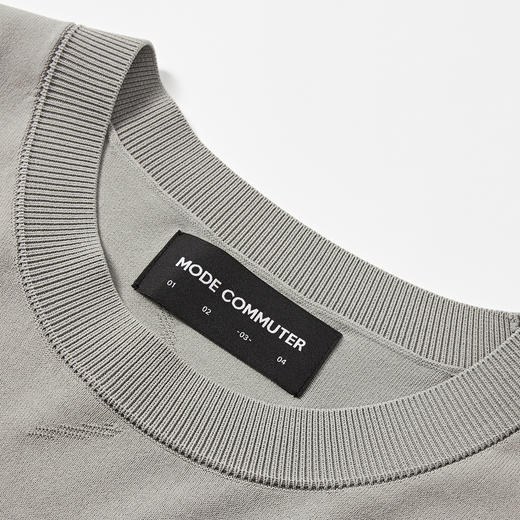 MODE COMMUTER | MC高支凉感弹力纱线闲凉感干爽纱线圆领短袖线衫 商品图2