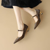 【预售7天】新中式国风尖头单鞋丝绸牛皮气质高跟鞋NDXC&6659 商品缩略图5