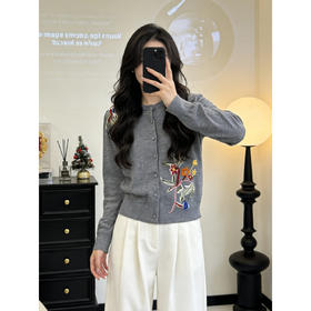 「高货rp」全新升级【铂金会员330/天猫439/差价109】(72409)洛诗琳气质重工刺绣羊毛开衫2026春季新款复古圆领针织外套