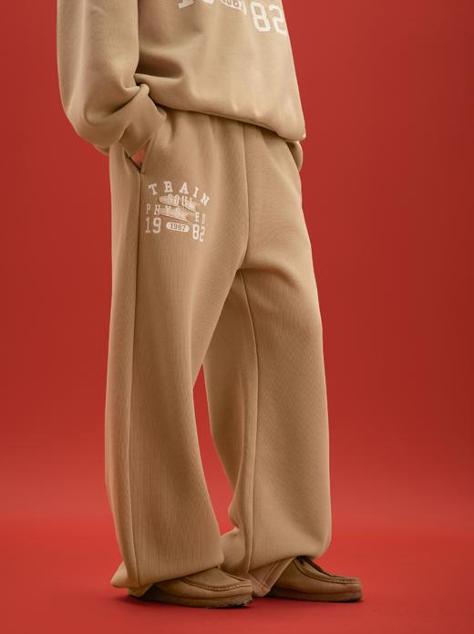 CryingCenter联名bofc 加绒毛毡TRAIN做旧复古卫裤长裤 商品图4