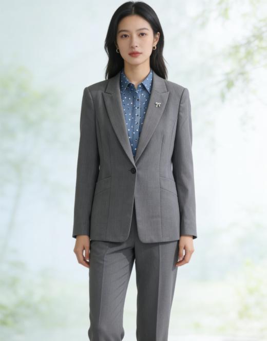 G2000女装SS26商场新款【凉感/防紫外线/可机洗/配胸针】通勤西装61212080 商品图3