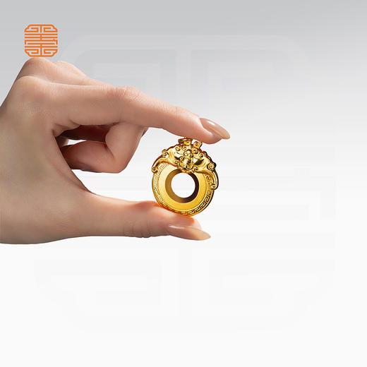 玺匠金铺《双福平安扣》足金9999 黄金吊坠项链生日礼物 商品图6