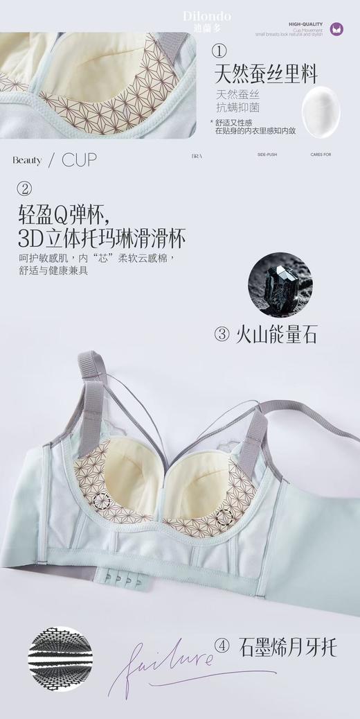 迪兰多云感中厚按模杯调整型文胸聚拢侧收2118478 商品图5