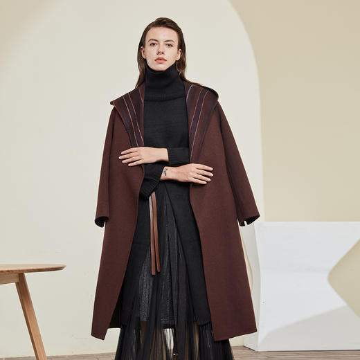 KD9A5斯尔丽瑟俪冬季新品保暖时尚修身翻领女士中长款毛呢大衣 商品图5