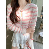 <曾小咸推荐>3.9现货秒杀 ！微信超特价！韩系粉色条纹针织开衫 日常189.99 立减100 秒杀89.99！！ 商品缩略图2