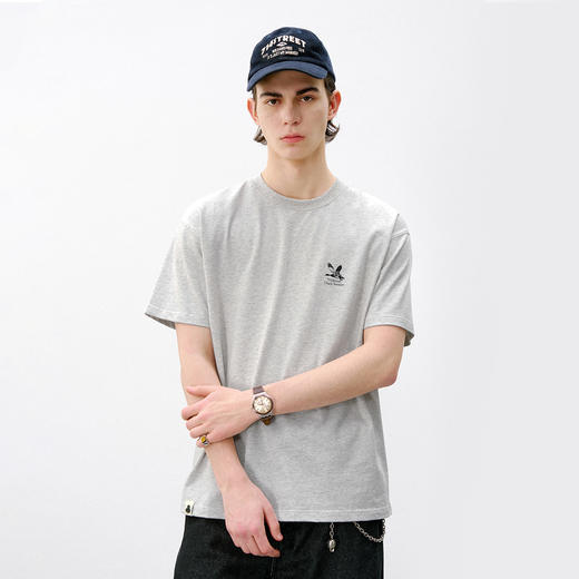 714street美式复古印花纯棉短袖男 2026夏季潮牌宽松圆领情侣T恤 商品图0