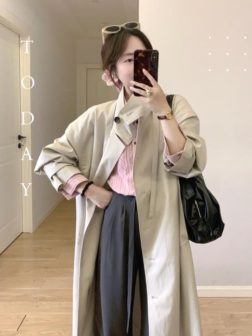 【百图lulu定制】【预售4月17日发】【女绅士衬衫】咖条纹 粉色  长袖衬衫 商品图6