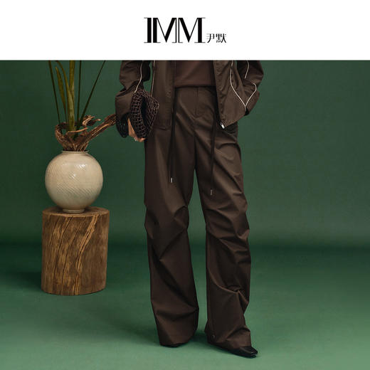 尹默进口纱线捏褶设计休闲裤 商品图0