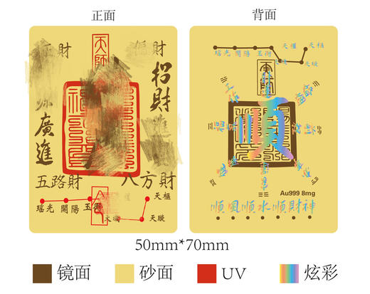 足金手机贴10mg 商品图2